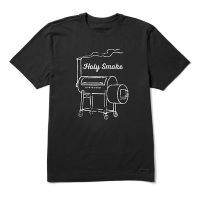 Men's Life is Good Holy Smoke Smoker T-Shirt Medium Jet Black