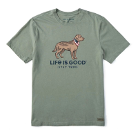 Men's Life is Good Stay Dog Crusher T-Shirt Medium Moss Green