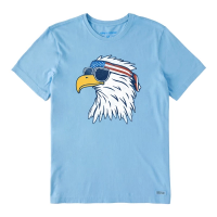 Men's Life is Good Patriotic Eagle Crusher-LITE T-Shirt Medium Cool Blue