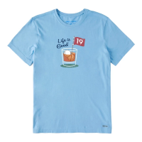 Men's Life is Good 19th Hole Cocktail T-Shirt Medium Cool Blue