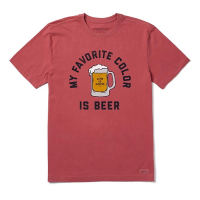 Men's Life is Good My Favorite Color Is Beer Crusher T-Shirt Medium Faded Red