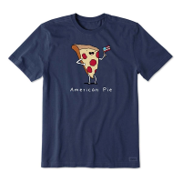 Men's Life is Good American Pizza Pie T-Shirt 3XLarge Dark Blue