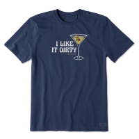 Men's Life is Good Dirty Martini T-Shirt XLarge Dark Blue