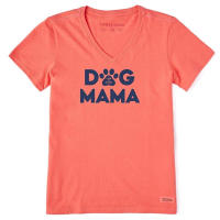 Women's Life is Good Dog Mama Crusher-LITE T-Shirt Small Orange