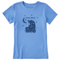 Women's Life is Good Celestial Mama Bear Crusher T-Shirt Small Blue