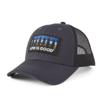 Men's Life is Good Tree Patch Hard Mesh Back Snapback Hat One Size Black