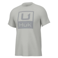 Men's Huk Stacked Logo T-Shirt 2XLarge White