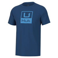 Men's Huk Stacked Logo T-Shirt Small Set Sail