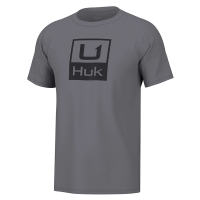 Men's Huk Stacked Logo T-Shirt Small Night Owl