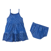 Girls' Wrangler Tiered Babydoll Dress 18 mo. Blue Print