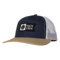 Boys' Salty Crew Pinnacle Retro Snapback Hat One Size Navy/Tan