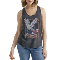 Women's Wrangler Swooping Eagle Racerback Scoop Neck Tank Top Large Caviar