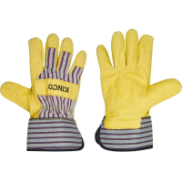 Men's Kinco Premium Grain Pigskin Palm Work with Safety Cuff Gloves Large Blue/Red