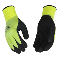 Men's Kinco CutFlector Knit Shell & Sandy Foam Nitrile Palm Gloves Medium Green/Black