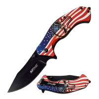 Master Cutlery Spring Assisted Flag Pocket Knife