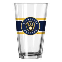 Logo Brands Milwaukee Brewers 16oz Striped Pint Glass