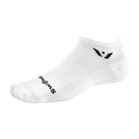 Men's Swiftwick ASPIRE Zero Tab No Show Running Socks Large White