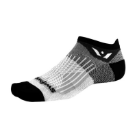 Men's Swiftwick ASPIRE Zero Tab No Show Running Socks Large Black Pewter