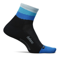 Men's Feetures Elite Light Cushion Quarter Running Socks XLarge Oceanic Ascent