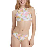 Girls' Billabong Kissed by the Sun High Neck Swim Bikini Set 14 Multi