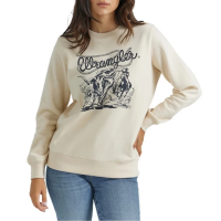 Women's Wrangler Cattle Roping Crewneck Sweatshirt XLarge Cream