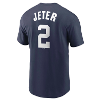 New York Yankees Derek Jeter #2 Name & Number T-Shirt Large Navy