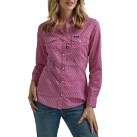 Women's Wrangler Dress Long Sleeve Button Up Shirt Small Purple