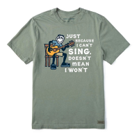 Men's Life is Good Jake Can't Sing T-Shirt Medium Moss Green