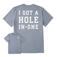 Men's Life is Good I Got A Hole In One T-Shirt Medium Stone Blue