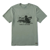 Men's Life is Good Take It Outside T-Shirt Medium Moss Green