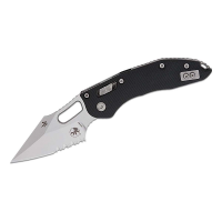 Microtech 169RL-11FLGT Stitch Stonewashed Serrated Folding Knife Black