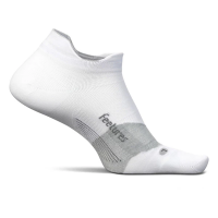 Men's Feetures Elite Ultra Light Tab No Show Running Socks Medium White