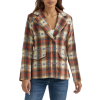 Women's Wrangler Plaid Coat Short Blazer Large Red CRM