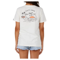 Women's Salty Crew Lookout Boyfriend T-Shirt Medium Off White White