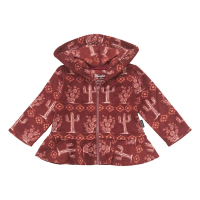 Girls' Wrangler Cactus Print Fleece Jacket Baby 12 mo. Burgundy