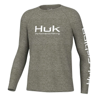 Boys' Huk Pursuit Heather Long Sleeve T-Shirt Small Moss