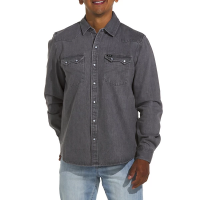 Men's Howler Brothers Dust Up Denim Long Sleeve Button Up Shirt Small Grey Wash