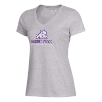 TCU Horned Frogs Gear For Sports Women's Gear Big Cotton Mia Soft Tee T-Shirt Small Grey