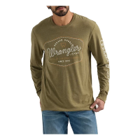 Men's Wrangler Rope Arm T-Shirt Large Burnt Olive Heather