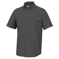 Men's Huk Kona Solid Button Up Shirt Medium Volcanic Ash