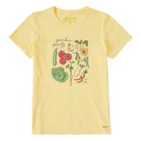 Women's Life is Good Veggies Garden Party Crusher T-Shirt Medium Sandy Yellow