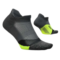 Men's Feetures Elite Light Cushion Tab No Show Running Socks Small Midnight Neon