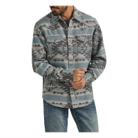 Men's Wrangler Jacquard Snap Jacket Small Blue