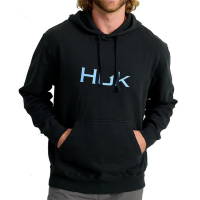 Men's Huk Huk'd Up Logo Fishing Hoodie Small Black