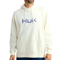 Men's Huk Huk'd Up Logo Fishing Hoodie Medium Egret