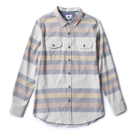 Men's Vissla Central Coast Eco Long Sleeve Button Up Shirt Medium Bone