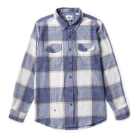 Men's Vissla Central Coast Eco Long Sleeve Button Up Shirt Small Dark Naval Heather