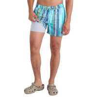 Men's SAXX Oh Buoy 2N1 Swim Trunks Small Aqua Splash