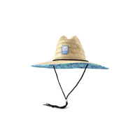 Men's Huk Tiki Beach Straw Sun Hat One Size Tiki Beach Marine Blue