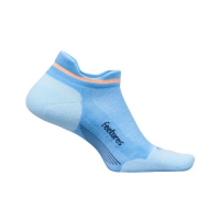 Adult Feetures Elite Max Cushion Tab No Show Running Socks Small Blue Burst